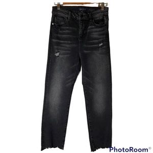KENDALL+KYLIE The Icon High Rise Straight Black Wash Denim Size 29